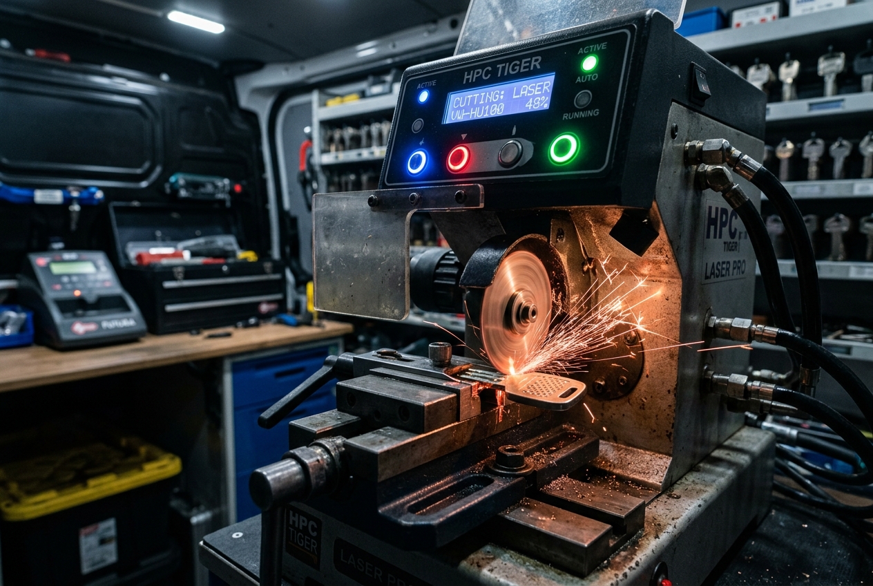 Computerized laser key cutting machine